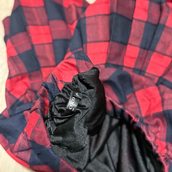 Buffalo Plaid Skater Skirt Red Black Flare Elastic Waist XL - Picture 4 of 5